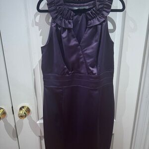 Donna Ricco Purple Halter Sheath Midi Dress